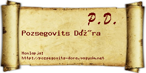 Pozsegovits Dóra névjegykártya